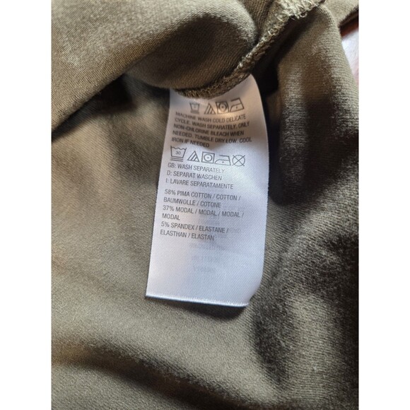 Belle by Kim Gravel Top Womens 3X Olive Green Pima Cotton Modal Knit V-Neck - Picture 3 of 4